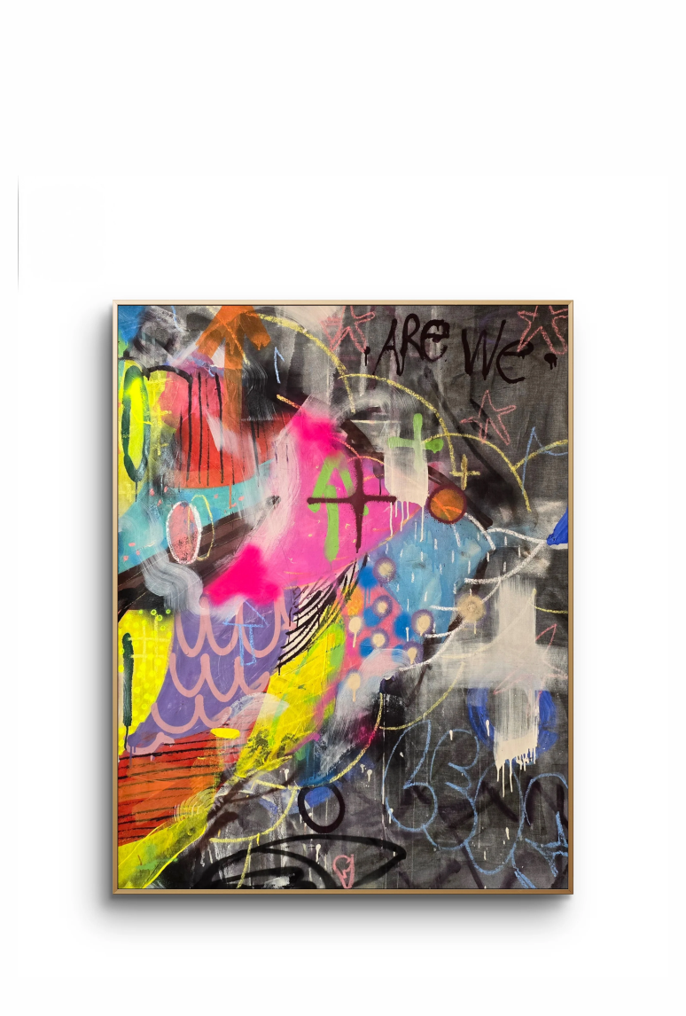 Leiga "Surgir" Técnica Mista Sobre Tecido Jeans 2024